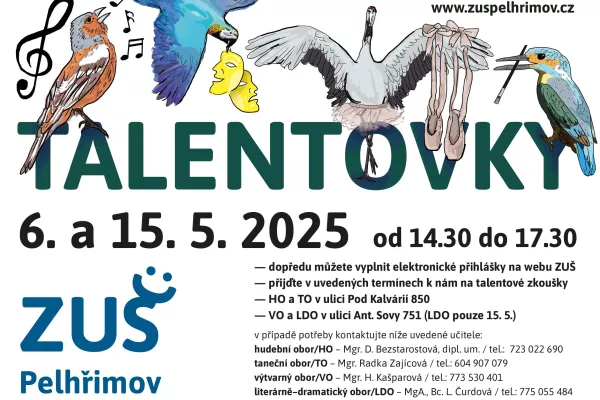 Talentovky 6. a 15. 5 20225 os 14.30 do 17.30